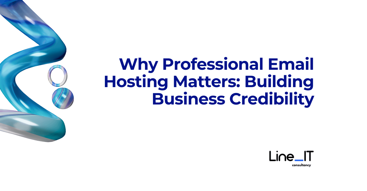 Professional email hosting setup showing custom domain email on various devices